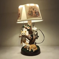 country kitties lamp hand painting sculpted cats table lamp for home decoration usb desk lamp
