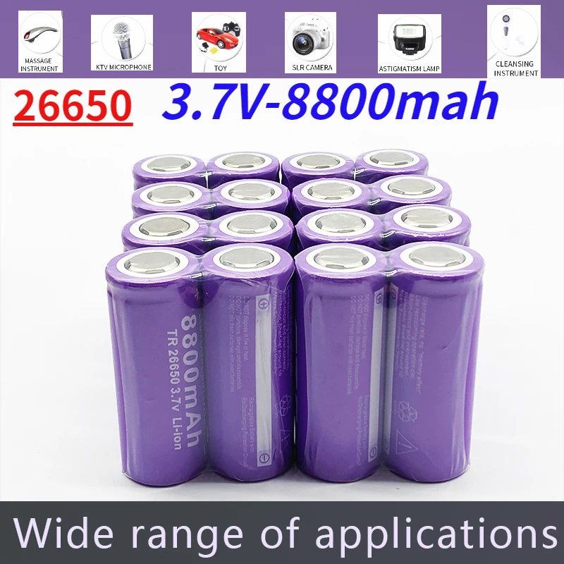 

100% New 3.7V 26650 Battery 8800mAh Li-ion Rechargeable Battery for LED Flashlight Torch Li-ion Battery Accumulator Battery