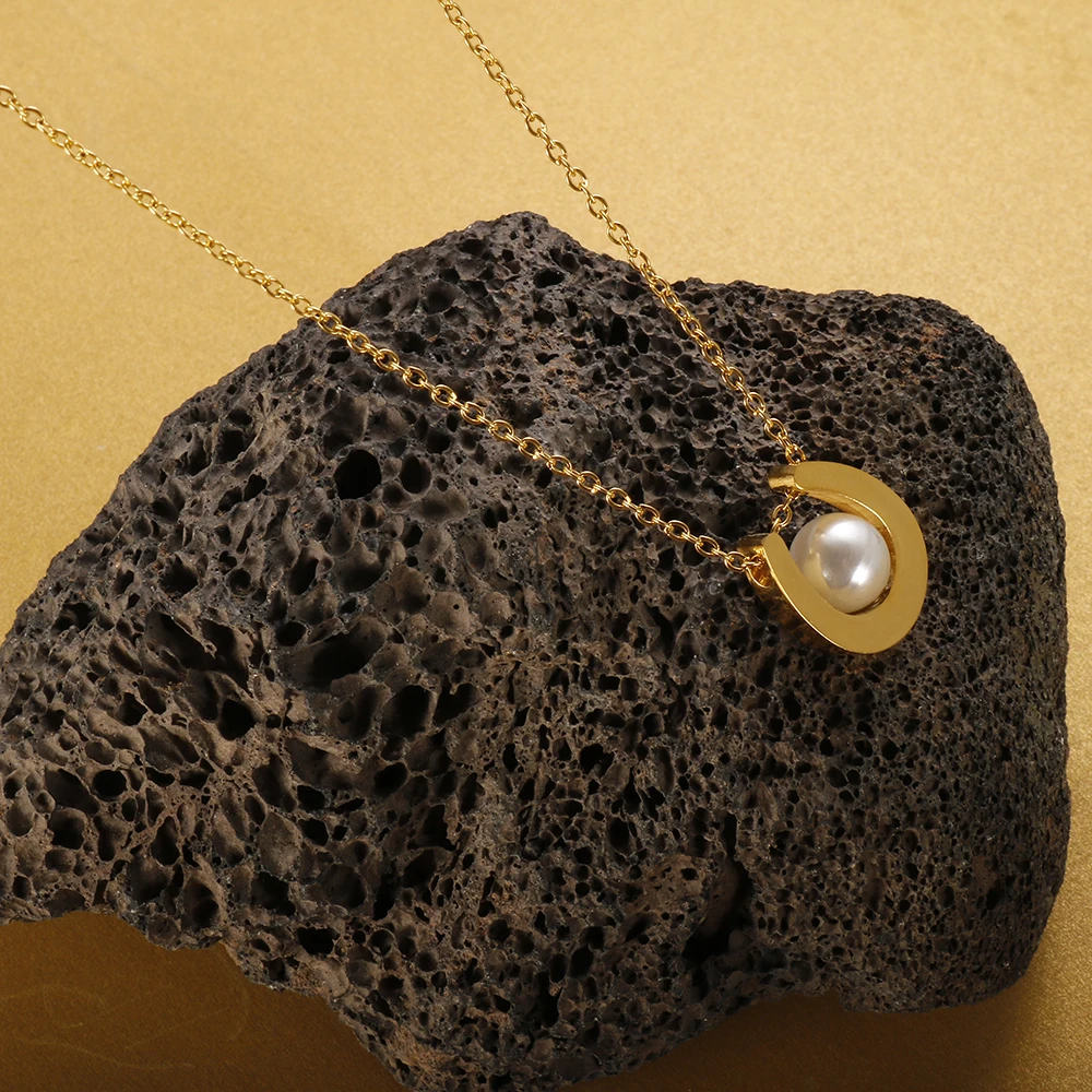 

Elegant Delicate Pearl Pendant Clavicle Necklace Ladies Sweet Unique Design Fashion Girls Jewelry Everyday Birthday Party Gifts