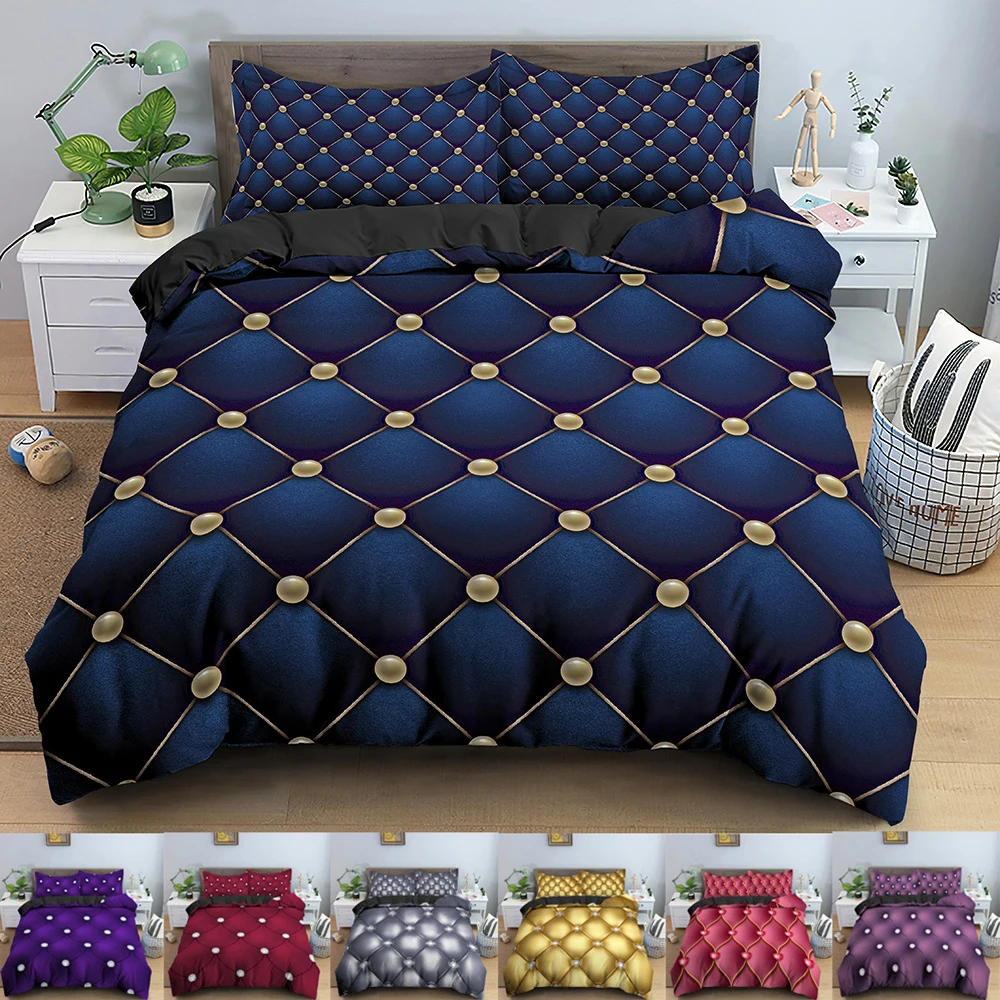 

Комплект постельного белья с простым геометрическим рисунком, 3d-индивидуальный комплект с алмазным принтом для пар, King-Size, пододеяльник, на...