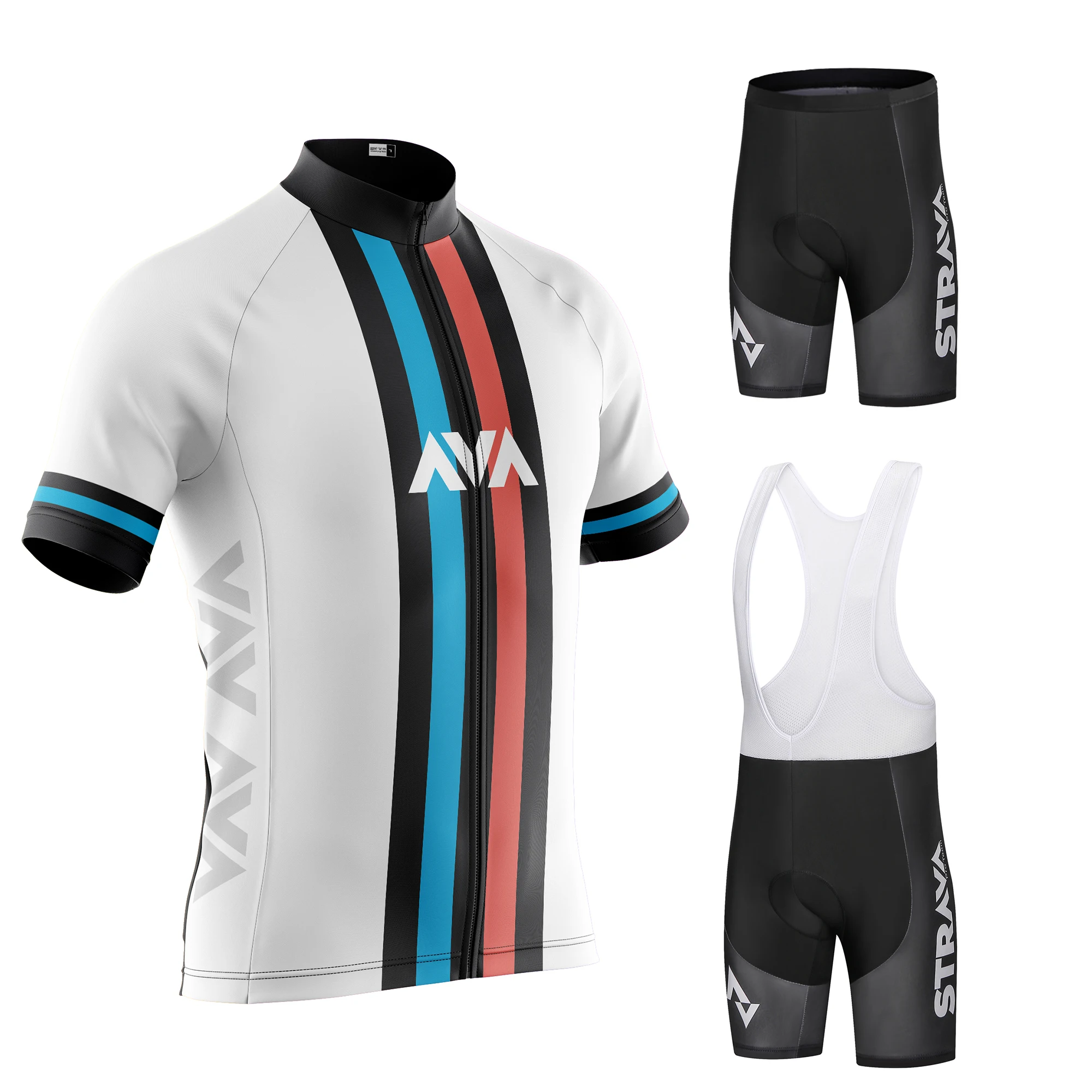 

STRAVA pro team Cycling Jersey Men Set Bib Shorts Set Summer Mountain Bike Bicycle Suit Bicycle Racing Uniform Clothes
