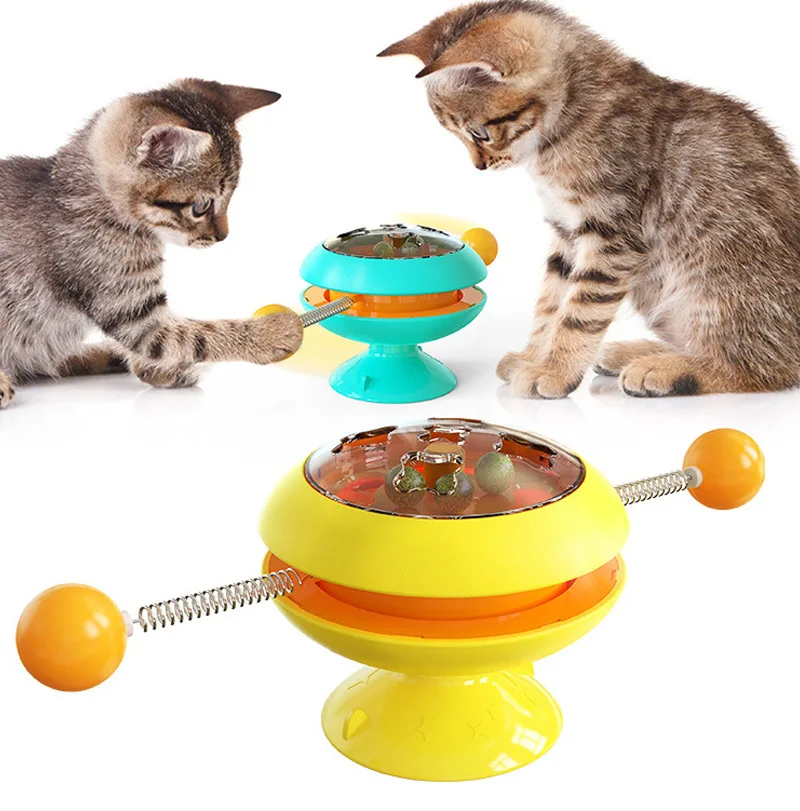 

Funny Cat Toy Turntable Funny Cat Stick Pet Gyro Ball Catnip Ball Interactive Toy Educational Training Pet Supplies