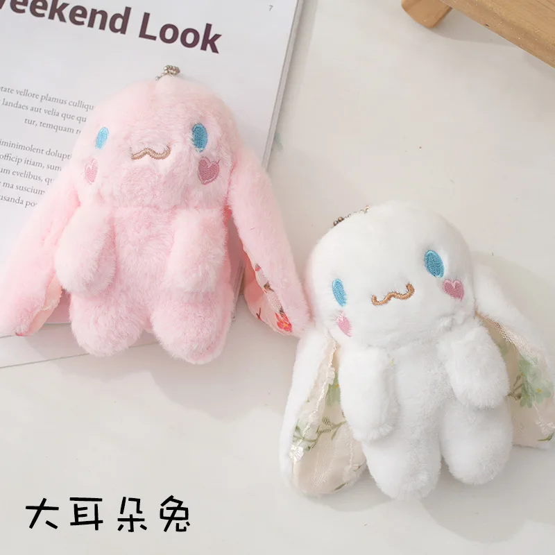

Sanrio New Mini Simulated Rabbit Doll Plush Toys Cinnamoroll Little White Rabbit Doll Pendant Doll Lovely Bag Keychain