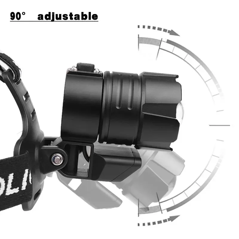 Мощный светодиодный налобный фонарь XHP100 18650 XHP90 перезаряжаемый яркая лампа для