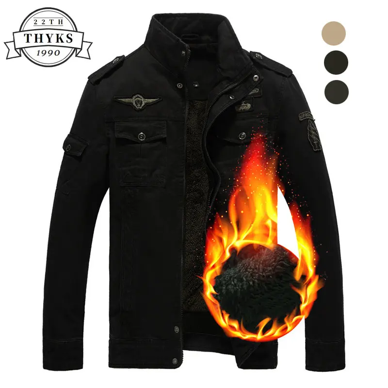 Winter Bomber Jacket Men Military Thick Warm Outdoor Mens Parkas Windbreaker Casual Mens Pilot Jacket Size M-6XL Campera Hombre