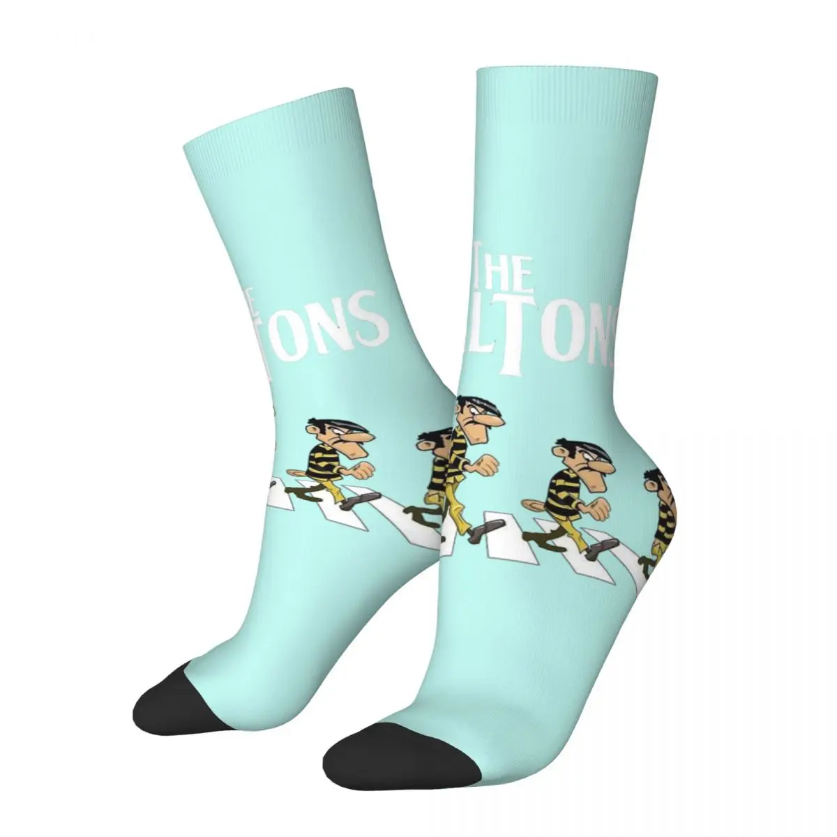 

Funny Happy Men's compression Socks Daltons Retro Harajuku Lucky Luke Cartoon Hip Hop Novelty Pattern Crew Crazy Sock