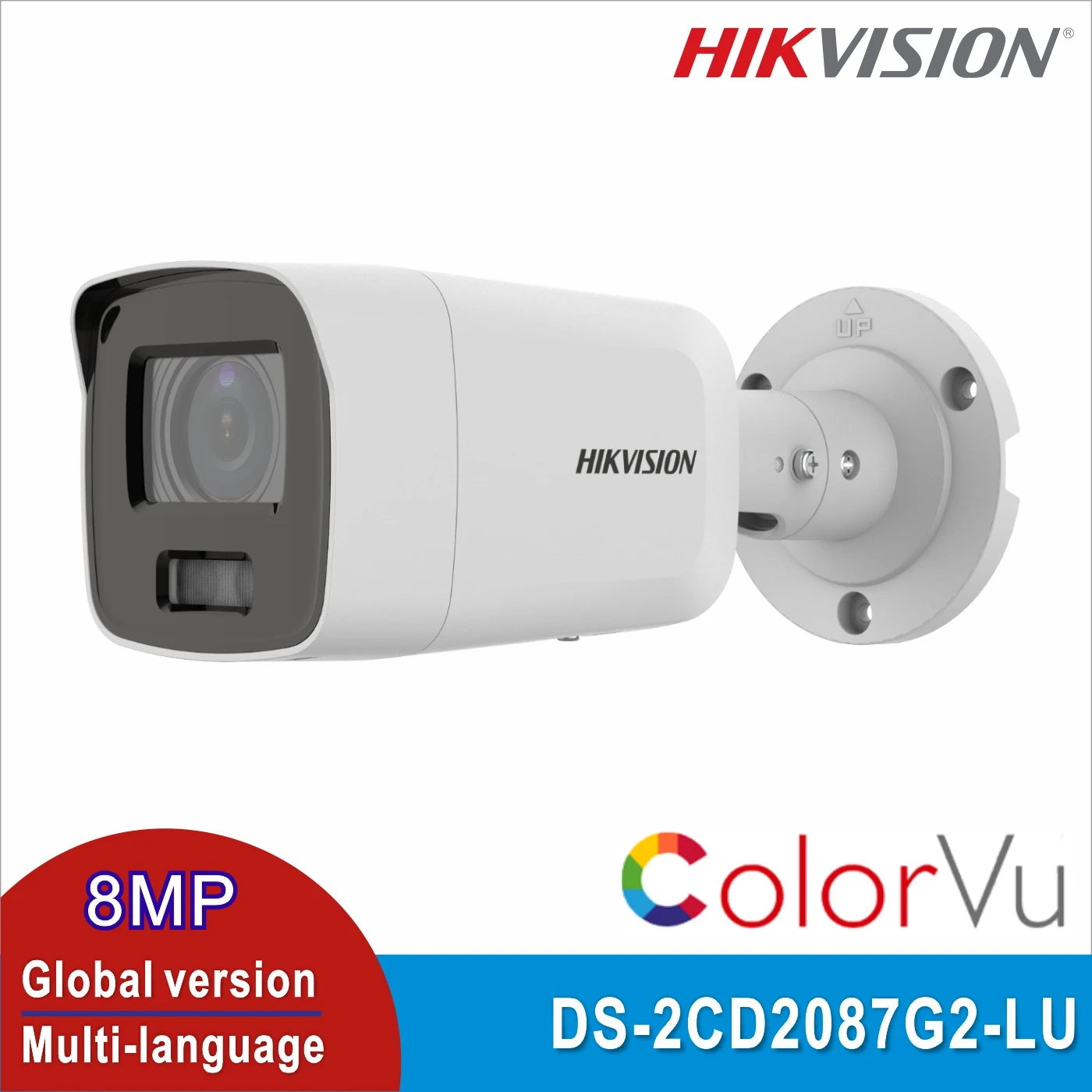 

Hikvision DS-2CD2087G2-LU IP Camera 8MP ColorVu CCTV POE H.265+ IP67 Built-in Micropone Mini Bullet Surveillance Full Color