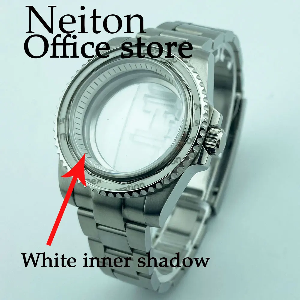 NEITON 40 мм черный PVD чехол сапфировое стекло черно-белое главенное кольцо подходит