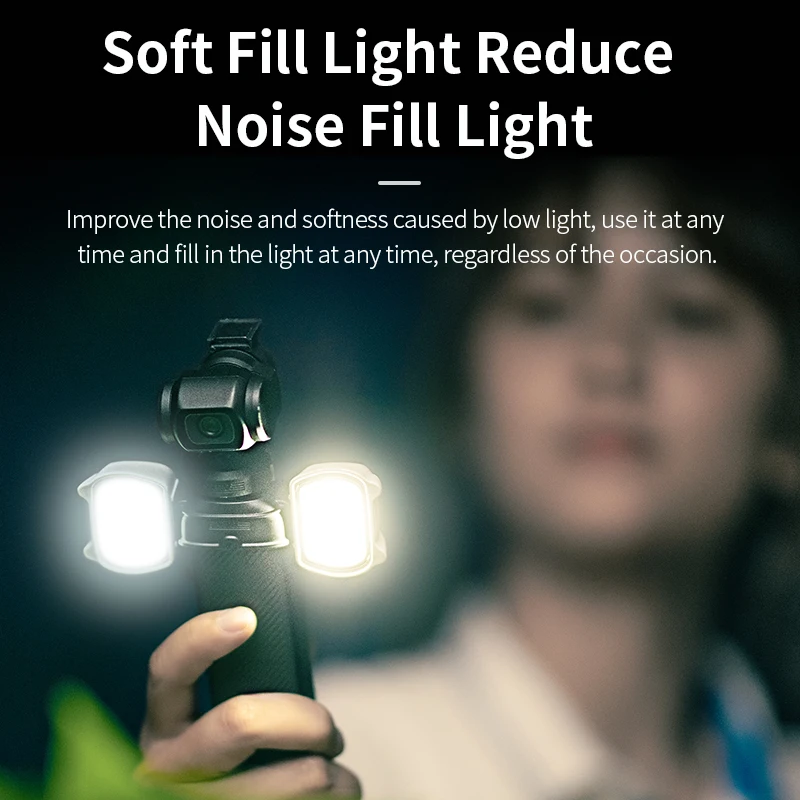 Magnetyczne światło wypełniające STARTRC ze wspornikiem montażowym do kamery DJI Osmo Pocket 3 akcesoria kocie ucho światła LED ciepłe