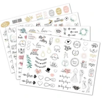 230pcs4sheets wedding sticker sets wedding scrapbooking planner stickers for engagement party phone valentines day gift wrap