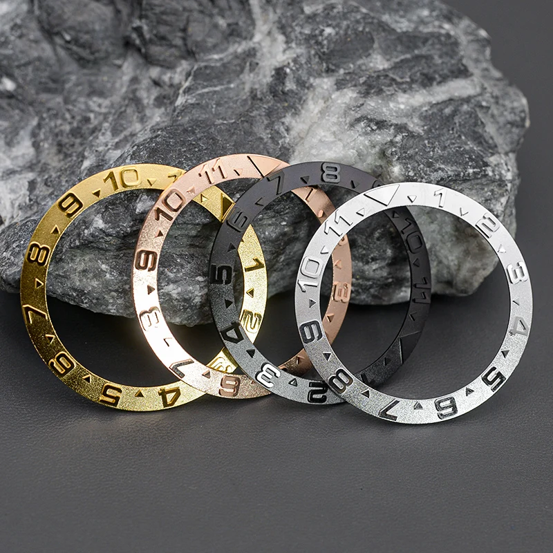 38mm Watch Ring Ceramic Copper Surface Bezel Insert Ring for Seiko SKX007 SKX009 SRPD Watch Case Accessories Inner diameter 30mm