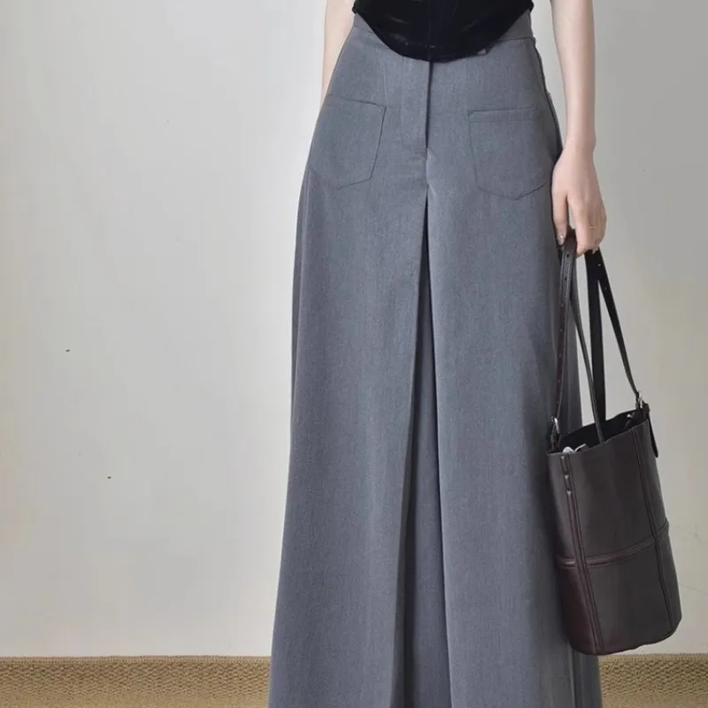 Брюки женские повседневные с широкими штанинами плиссированные Модные Узкие