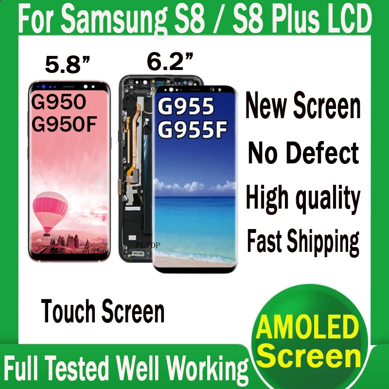 

Новый ЖК-дисплей для SAMSUNG Galaxy S8 G950F G950FD G950U LCD S8 Plus S8 + G955F дисплей сенсорный экран дигитайзер Замена
