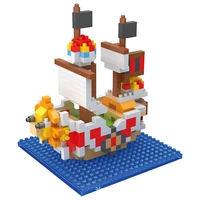 one piece pirate ship models thousand sunny going merry diamond particle building blocks assembled educational childrens toys