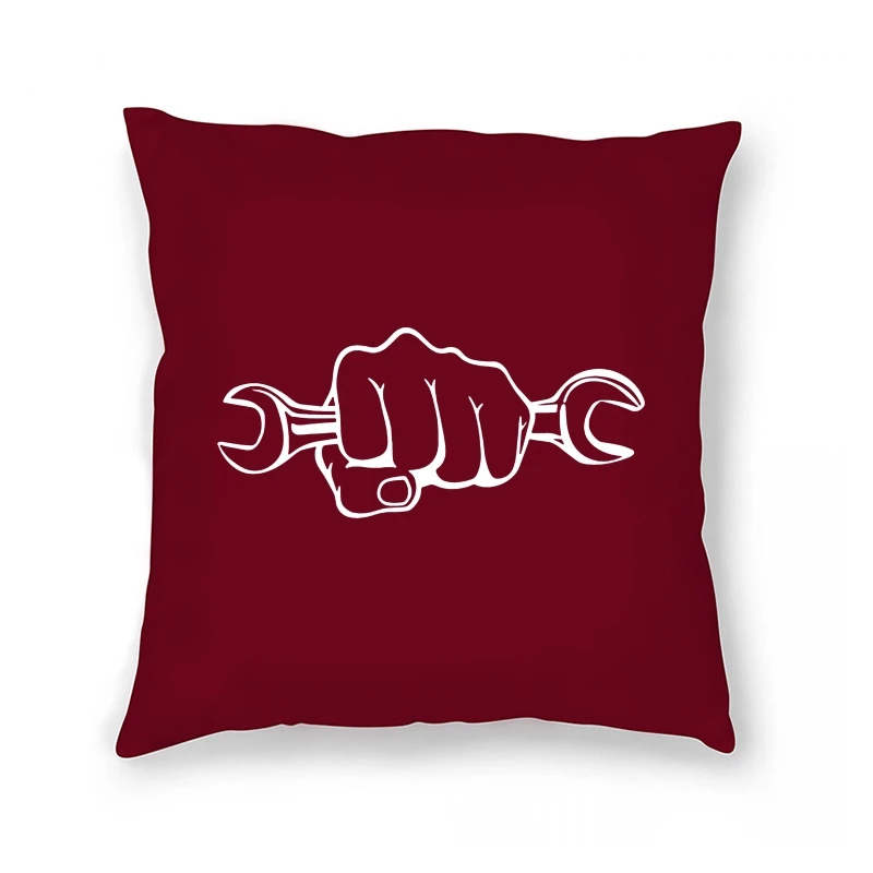 

Mechanic Holding A Wrench Motorcycle Pillow Case Funny Father's Present Birthday Gift For Daddy Husband Boyfriend