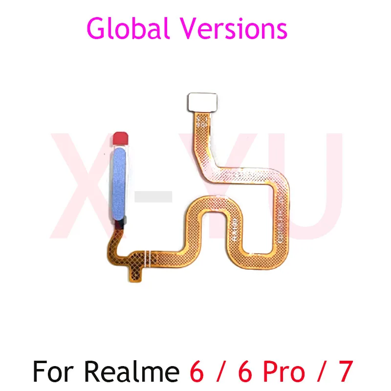 Для OPPO Realme 7 6 Pro Главная Кнопка Датчик отпечатков пальцев возврат питания гибкий