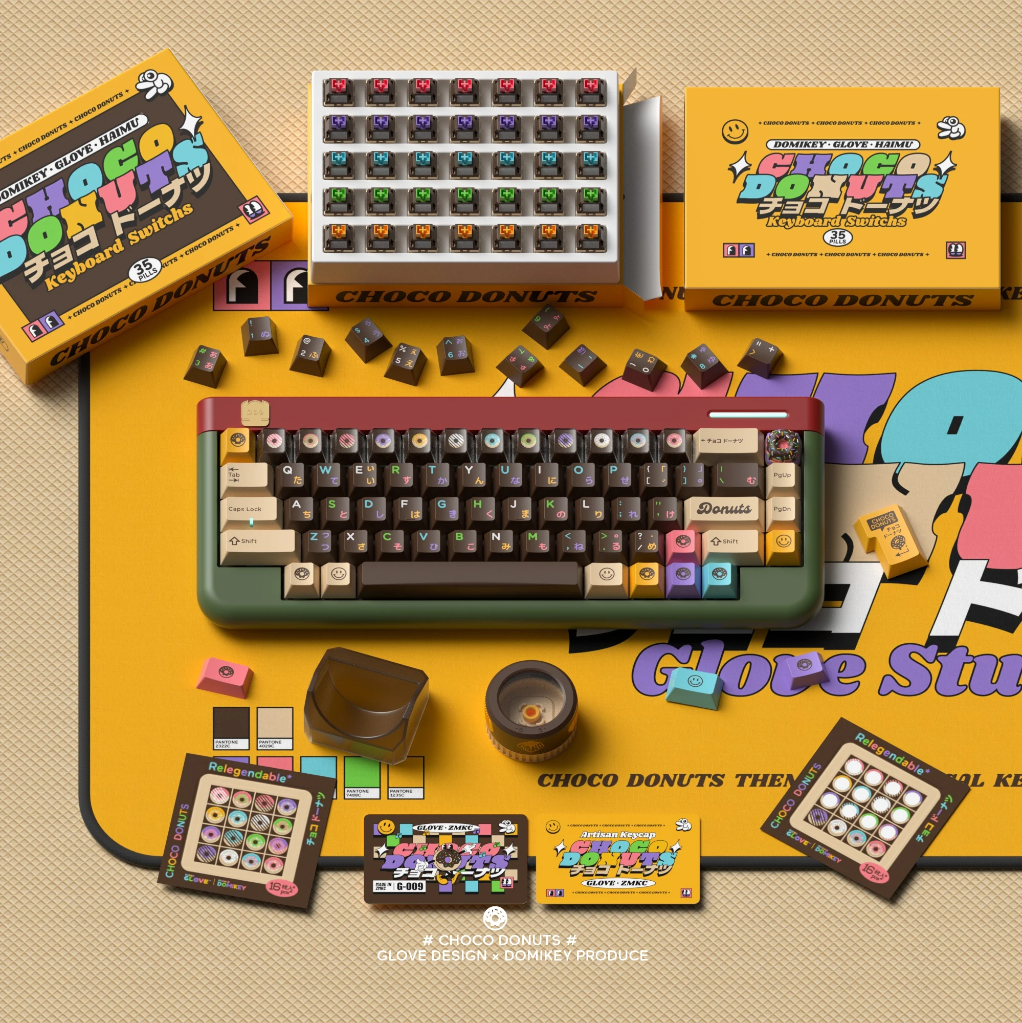 Перчатка X Domikey Choco пончики вишня профиль ABS Doubleshots Keycap для mx stem клавиатура покер 87 104 gh60 BM60 CSTC75 BM65