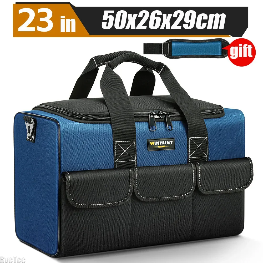 Квадратная сумка для инструментов с увеличенной вместимостью на 30%, водонепроницаемый многокарманный органайзер для инструментов, удобная сумка-слинг для инструментов электрика