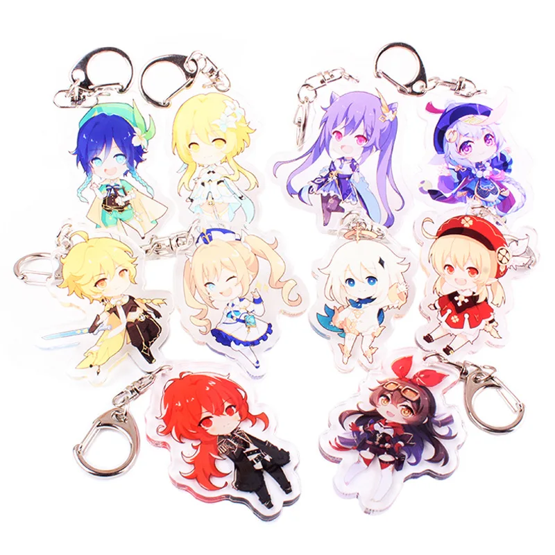 

Anime Keychain Genshin Impact Acrylic Double Layer Sandwich Keychain Two-dimensional Pendant Keychain Wholesale