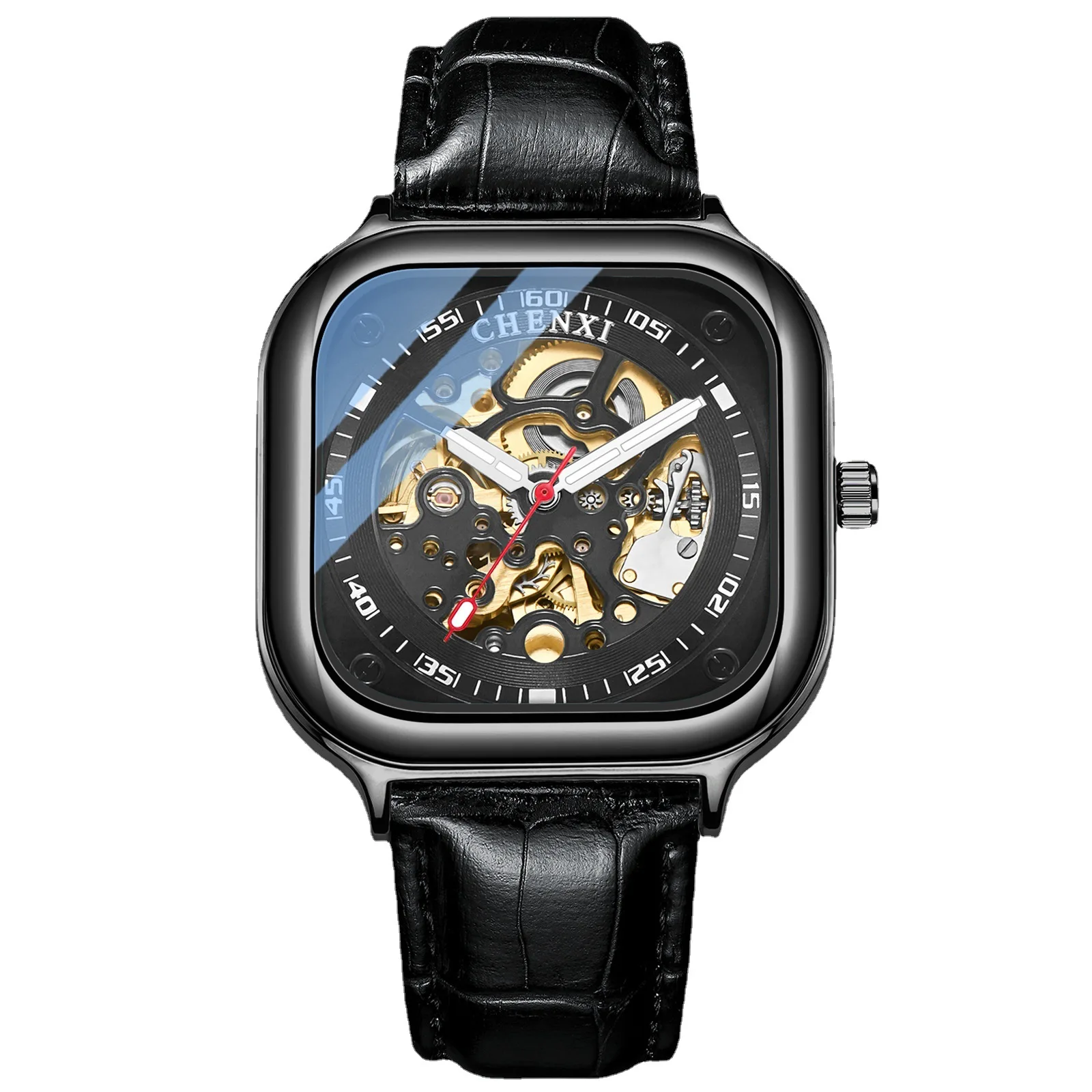 Автоматические механические часы мужские водонепроницаемые полые светящиеся |