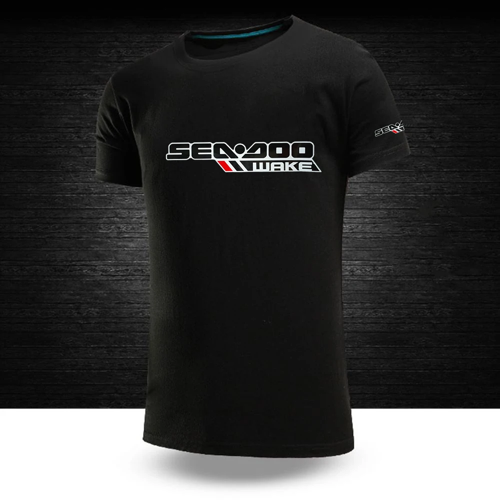 

Мужская хлопковая футболка с коротким рукавом, круглым вырезом и принтом