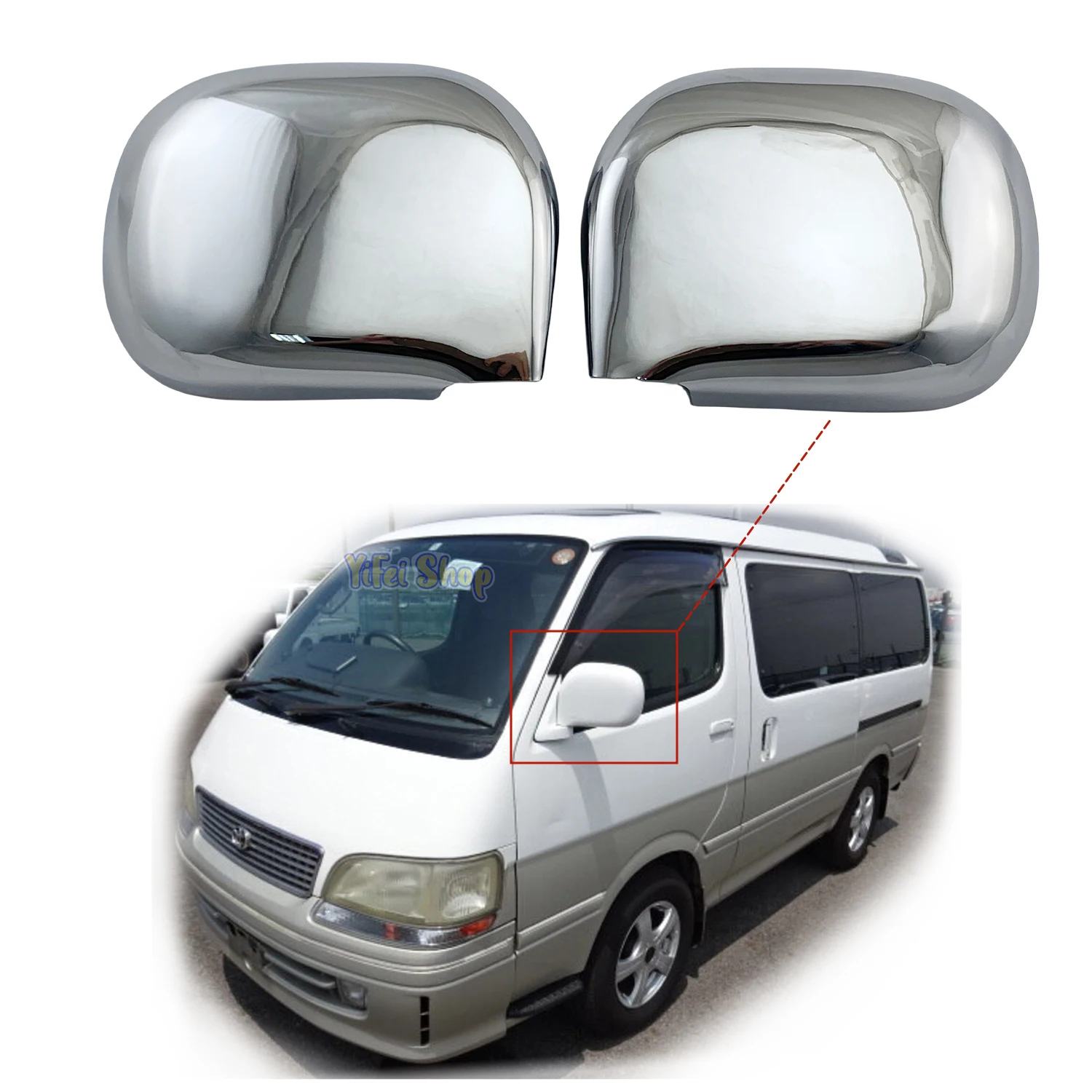 

Аксессуары для зеркала заднего вида Yifei, 2 шт., хромированная крышка для зеркала заднего вида, отделка для детской модели 1997, 1998, 1999