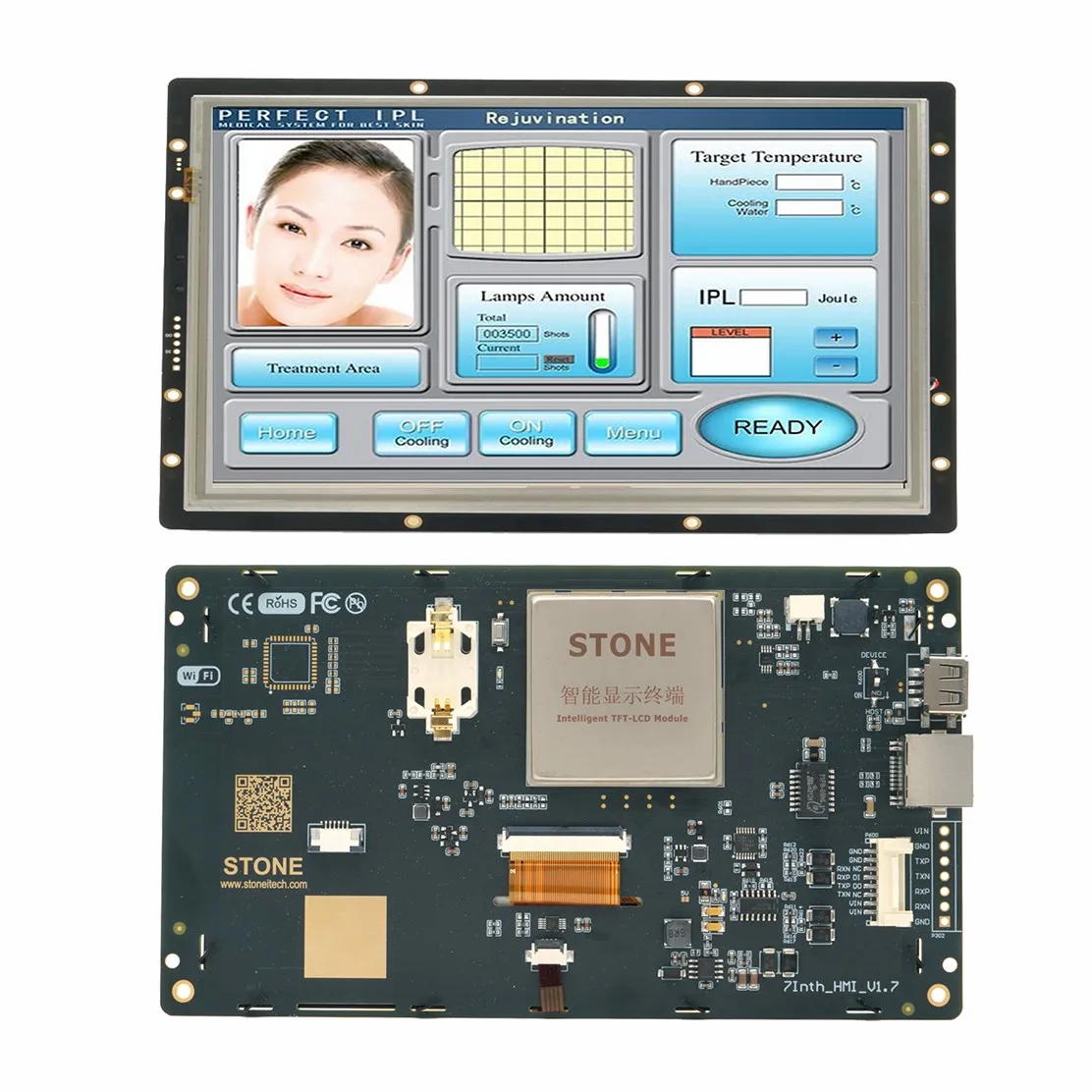 SCBRHMI 7 inch Touch TFT LCD Module Display HMI Smart UART Serial Panel for Ardunio UNO/ESP32