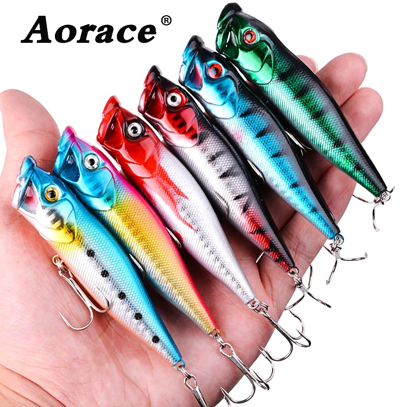 Aorace 1 adet Büyük Popper Balıkçılık Cazibesi Yapay Balıkçılık Yem Crankbait Wobbler Yüksek Karbon Çelik Kanca Balıkçılık Lures