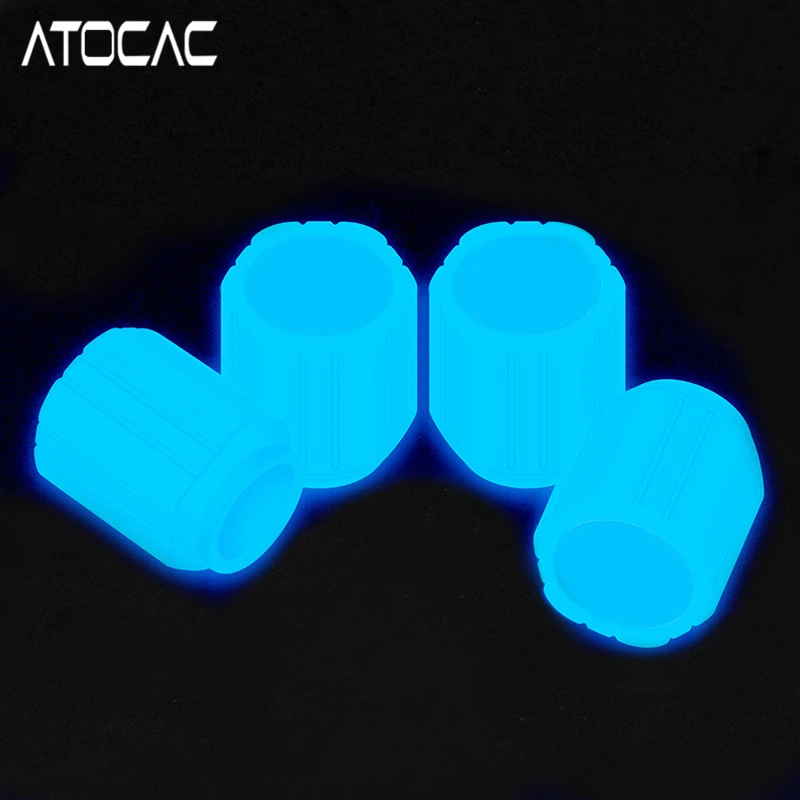 

4 шт. светящиеся в темноте колпачки для клапанов шин, универсальные автомобильные, велосипедные, мотоциклетные, велосипедные колеса, воздушный шток, пылезащитная крышка, уплотнительная резьба, светящаяся защита