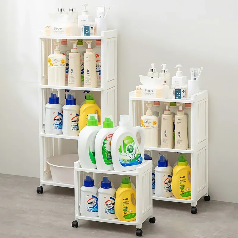 Скидка! Бытовые стеллажи для хранения многослойная пластиковая система ванной и