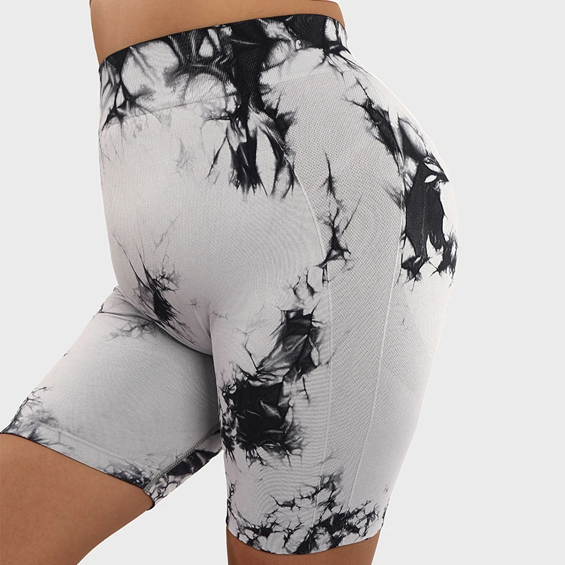 LUOYIYANG Tie Dye Seamless Plus Size Women's Shorts Push Up Gym Sports Fitness Woman 2023 High Waisted Yoga Clothing L-3XL