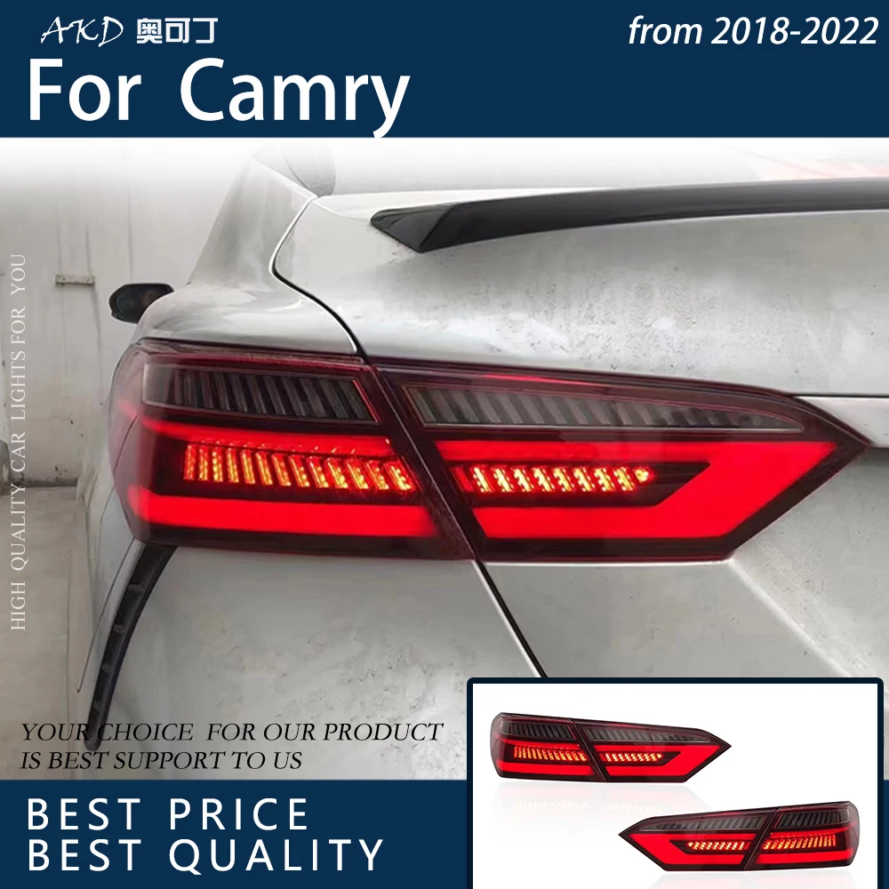 

Автомобильные фары для Camry 2018-2022, Светодиодные Автомобильные задние фары в сборе, задние противотуманные фары, динамический сигнал поворота...
