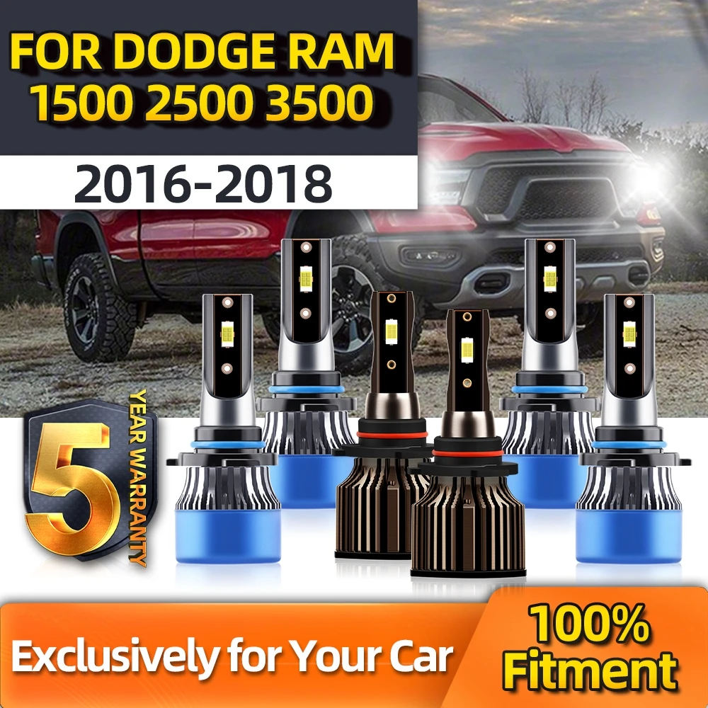 

Headlight Bulbs Brightness Car Lamps Kit White 9005 High HB3 Low 9145 Fog Lamp For DODGE RAM 1500 2500 3500 2016 2017 2018