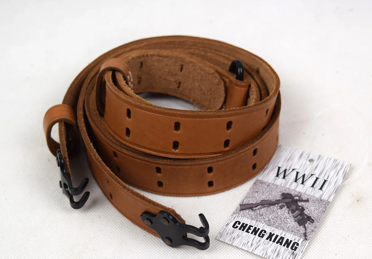 Ремень из натуральной кожи в стиле милитари
