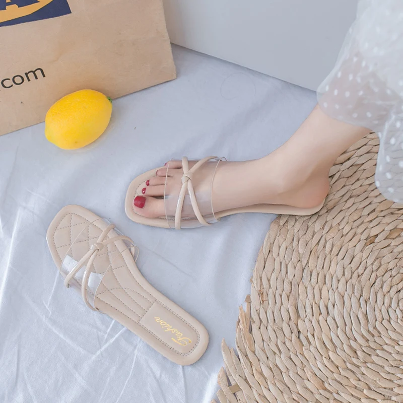 

Шлепанцы женские прозрачные, мягкая обувь на плоской подошве, резина, сланцы, роскошные римские, базовые, 2023