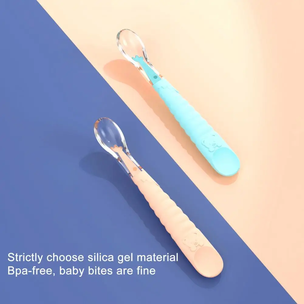 

Apples Sauce Spoon Reliable Washable Harmless Small Sawtooth Flexible Nursing Scoop Feeding Spoon for Household