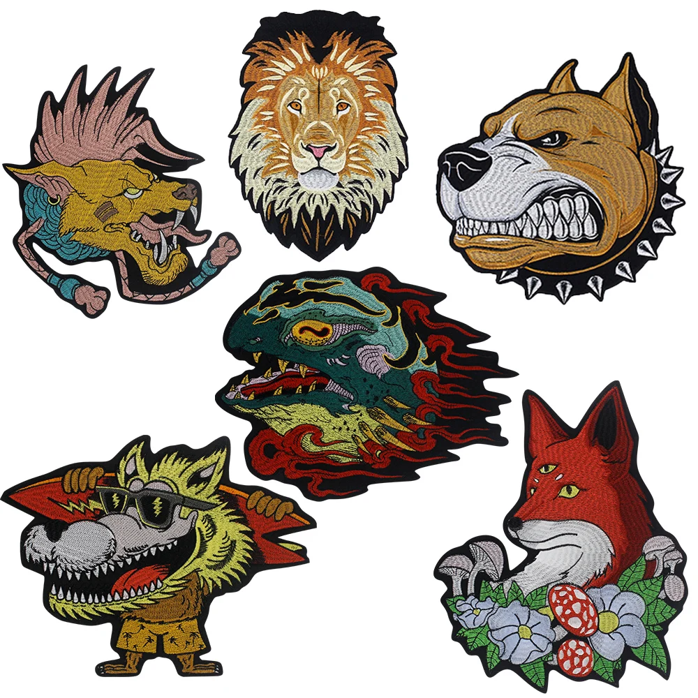 

1pc Cool Bull Dog Patches Iron on Sewing Fabric Sticker for Clothes Jacket Badge Embroidered Appliques DIY Craft P135