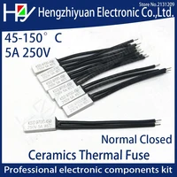 hzy ksd9700 250v 5a 10a plastic fuses bimetal disc temperature switch nc thermostat thermal protector 45140c degree centigrade