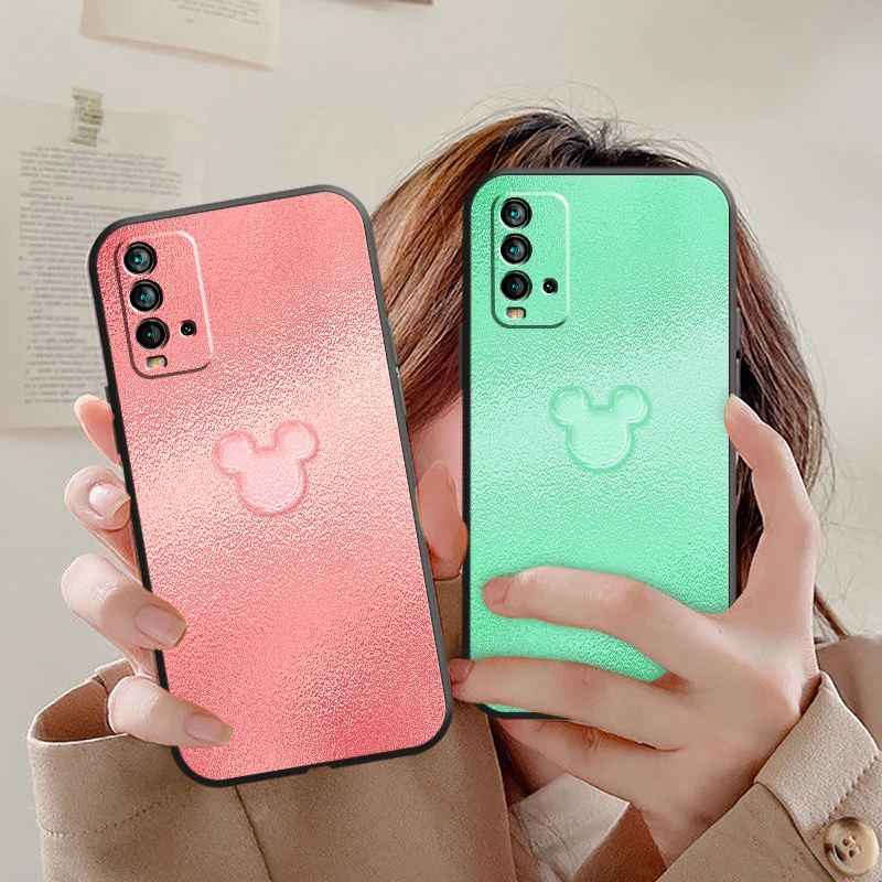 

Disney Mickey Phone Case For Xiaomi Redmi 7S 7 7A 8 8A Note 8 2021 7 8 8T Pro Luxury Ultra Shell Original Black Smartphone