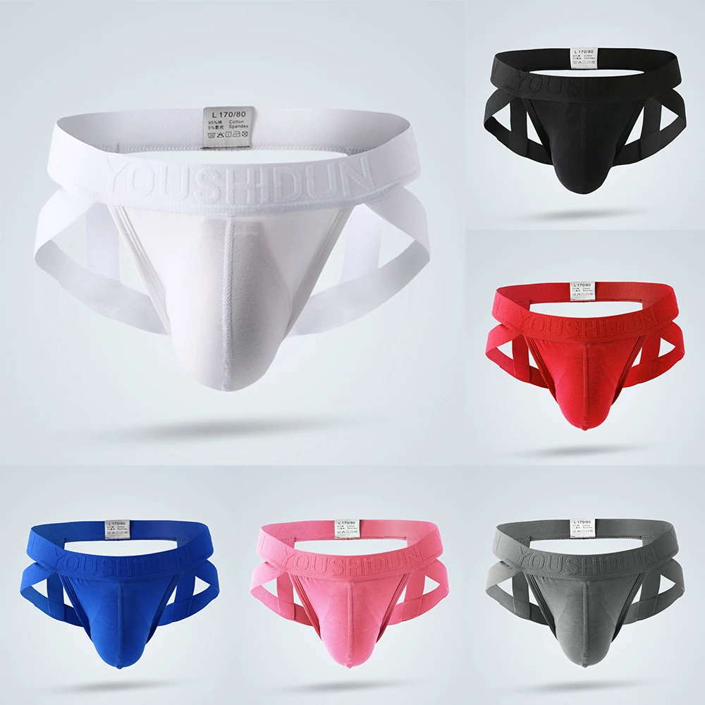 

Men's Sexy Low Waist Panties G-strings Thong Jock Strap Underwear Briefs T-back Underpants Sweat Breathable Soft Shorts Swimwear