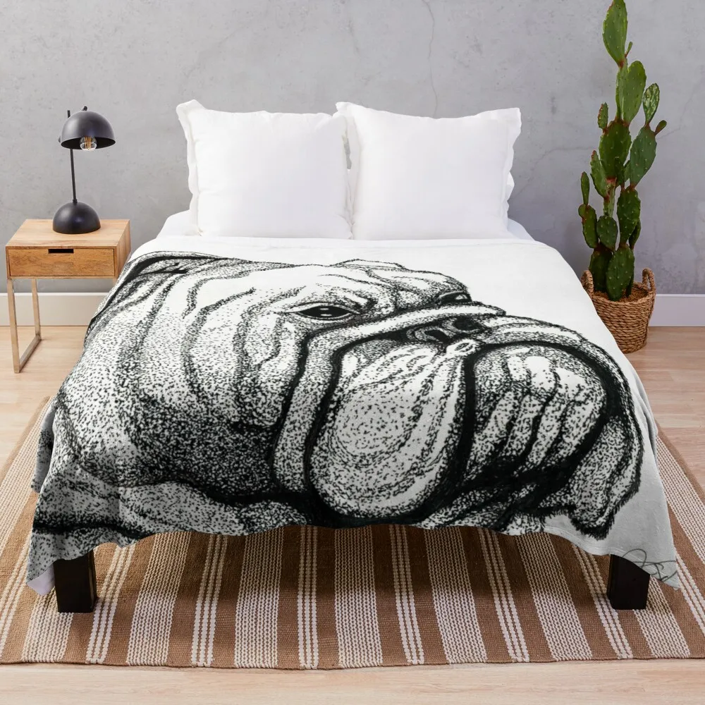 

Декоративное одеяло с изображением английского бульдога