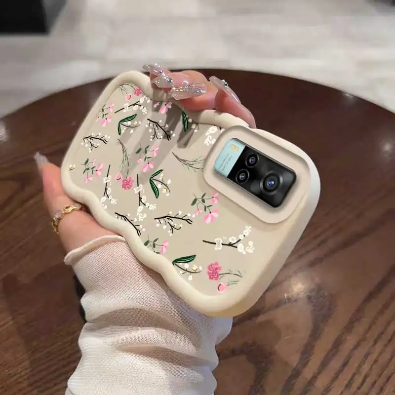 Фото Прочный модный гибкий чехол с нежным цветочным узором для Vivo Y33 с элегантным элегантным чехлом для vivo V Y T 3 51 28, 30 40 53 S Lite (ME) №3