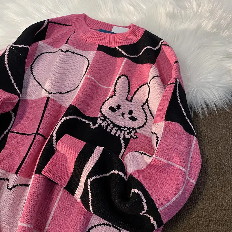 

Women's sweater 2022 spring and autumn retro Y2K loose hip hop fashion lazy couple knitted sweater ins hot womens sweaters