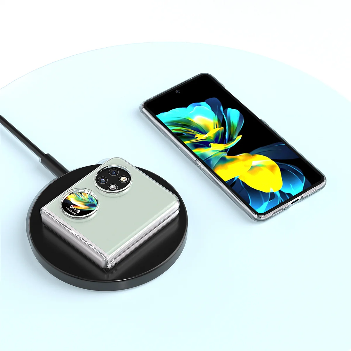 Прозрачный жесткий чехол из поликарбоната для телефона HuaWei P50 Pocket 2