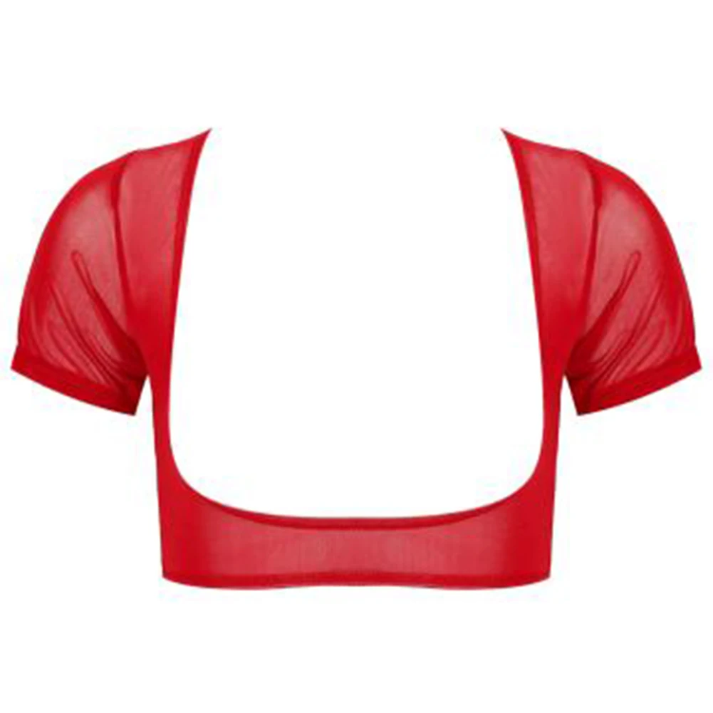 Женский сексуальный мягкий сетчатый прозрачный укороченный топ Прозрачная