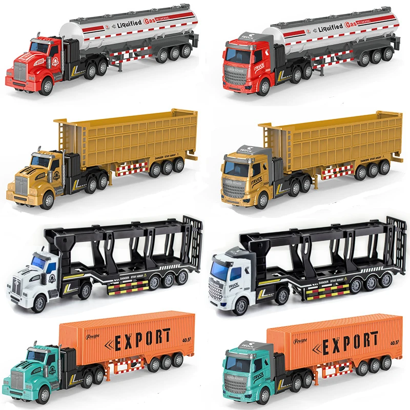 

Big Truck Engineering Dump Truck Transport Container Truck Alloy Pull Back Engineering Vehicle Children's Toy Gift