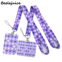purple heart love neck strap lanyard for keys lanyard card id holder jewelry decorations key chain for accessories gifts