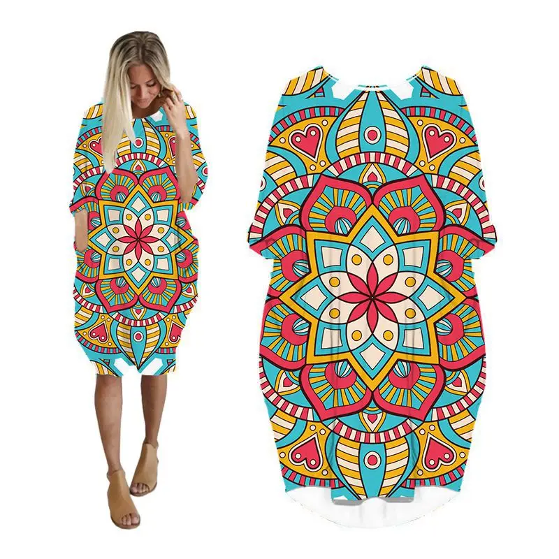 

Платье женское средней длины с длинным рукавом «летучая мышь»