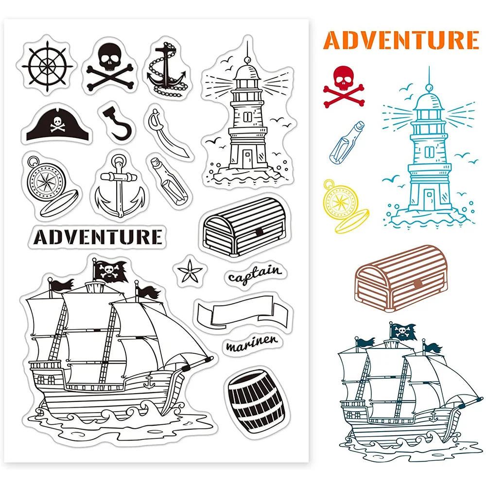 

Прозрачные силиконовые штампы с навигацией и приключениями, для оформления открыток и скрапбукинга