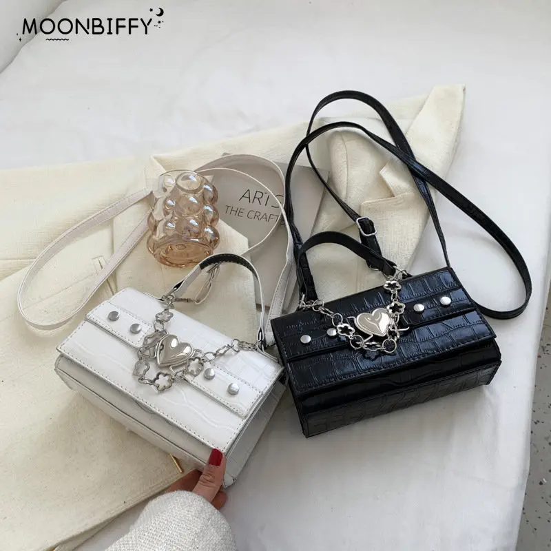 

Женская металлическая сумка на плечо в готическом стиле, сумочка в байкерском стиле в стиле Харадзюку, темный мессенджер с кроличьими зажим...